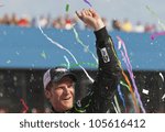 Small photo of BROOKLYN, MI - JUN 17, 2012: Dale Earnhardt, Jr. (88) breaks his four year losing streak with winning the Quicken Loans 400 at the Michigan International Speedway in Brooklyn, MI on June 17, 2012.