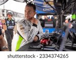 Small photo of July 15, 2023 - Loudon, NH, USA: NASCAR Cup Driver, AJ Allmendinger (16) takes to the track to practice for the Crayon 301 at the New Hampshire Motor Speedway in Loudon NH.