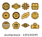 set of vintage brown labels | Shutterstock .eps vector #135154295
