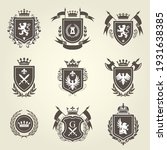 knight coat of arms and... | Shutterstock .eps vector #1931638385