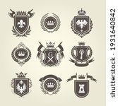coat of arms and knight blazon  ... | Shutterstock .eps vector #1931640842