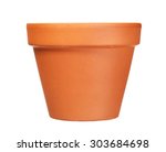 empty clay flower pot isolated on white  background