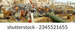 Small photo of Panorama of the Final assault and the fall of Constantinople , captured by Mehmet in 1453 Askeri Museum, Istanbul, Turkey