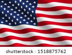 waving flag of usa.... | Shutterstock . vector #1518875762