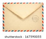 Old envelope isolated on a white background