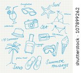 summer vacation holiday icons... | Shutterstock .eps vector #107899262