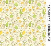 fruit doodles seamless vector | Shutterstock .eps vector #128304752