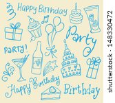 party   birthday icon doodle... | Shutterstock .eps vector #148330472