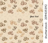 coffee bean seamless background | Shutterstock .eps vector #209435392