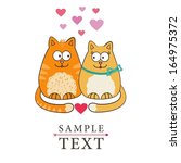 valentine day cats. vector... | Shutterstock .eps vector #164975372