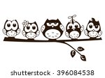 vector cute funny group of owl...