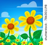 vector cartoon spring season... | Shutterstock .eps vector #786301198