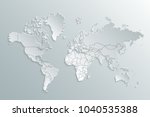 world map paper. political map... | Shutterstock .eps vector #1040535388