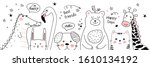 cartoon sketch animals... | Shutterstock .eps vector #1610134192