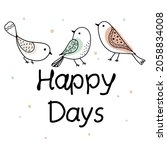 birds collection. happy days.... | Shutterstock .eps vector #2058834008
