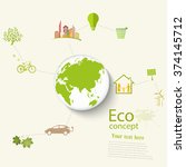 environmentally friendly world. ... | Shutterstock .eps vector #374145712