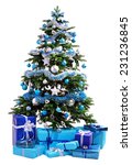   Christmas Tree With Blue...
