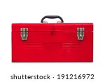 Old Red Steel Toolbox  Isolated ...