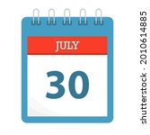 july 30   calendar icon  ... | Shutterstock .eps vector #2010614885