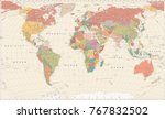 vintage world map. large... | Shutterstock .eps vector #767832502