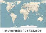 retro world map and main state... | Shutterstock .eps vector #767832505