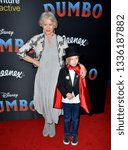 Small photo of LOS ANGELES, CA. March 11, 2019: Helen Mirren & Waylon at the world premiere of "Dumbo" at the El Capitan Theatre. Picture: Paul Smith/Featureflash