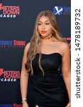 Small photo of LOS ANGELES, USA. August 14, 2019: Jordyn Woods at the premiere of "47 Meters Down: Uncaged" at the Regency Village Theatre. Picture: Paul Smith/Featureflash