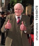 Small photo of 03DEC97: Actor DESMOND LLEWELLYN, who plays "Q" in the Bond movies, on Hollywood Blvd where Pierce Brosnan received a star on the Hollywood Walk of Fame.