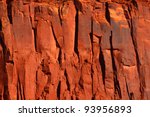 Bright Red Rock Cliff In The...