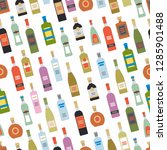 seamless pattern with alcohol... | Shutterstock . vector #1285901488