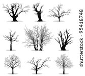 collection of trees silhouettes | Shutterstock .eps vector #95418748