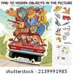 travel by car on family... | Shutterstock .eps vector #2139991985