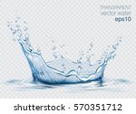 transparent vector water splash ... | Shutterstock .eps vector #570351712