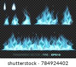collection of realistic fire... | Shutterstock .eps vector #784924402