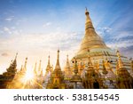 Shwedagon pagoda at sunset, Yangon Myanmar
