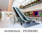 Escalator in modern shopping mall