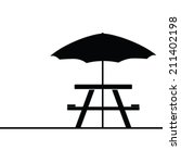 Camping And Picnic Table Icon...