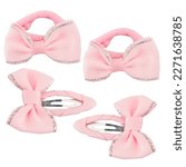 Small photo of Hairpin bow for hair Two children's hairpins on a white background.