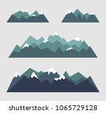 set of mountains landscapes in... | Shutterstock .eps vector #1065729128