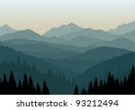 vector morning at mountains | Shutterstock .eps vector #93212494