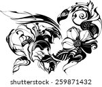 flowers  drawn in ink on old... | Shutterstock .eps vector #259871432
