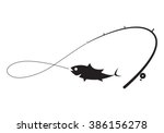 Clip Art Black Fishing On White ...