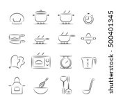 icon cook set  vector | Shutterstock .eps vector #500401345