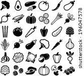 vegetables icon collection  ... | Shutterstock .eps vector #196047578