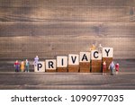 Privacy, GDPR. General Data Protection Regulation. Cyber security and privacy concept. Wooden letters on the office desk, informative and communication background