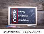 ABC (medicine). Airway, Breathing and Circulation. Chalk board Background