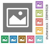 image flat icon set on color... | Shutterstock .eps vector #358945028