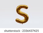Gold Balloon Letter S 3d render 