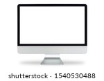Computer display with blank white screen, Computer monitor isolated on white background with clipping path. 