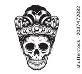 prince skull mom in crown head... | Shutterstock .eps vector #2037472082